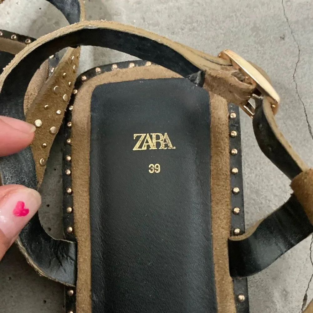 Zara Studded Suede Sandals - Picture 7 of 8